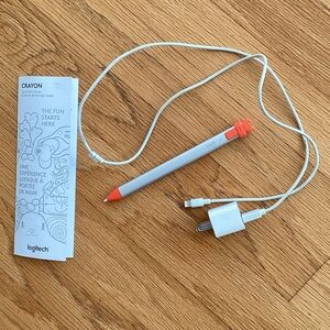 Logitech Crayon in Gray and Orange with Charger
